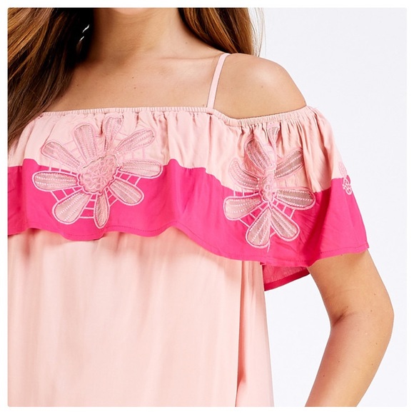 Entro Big Blush Flower Mini Dress - Picture 2 of 8